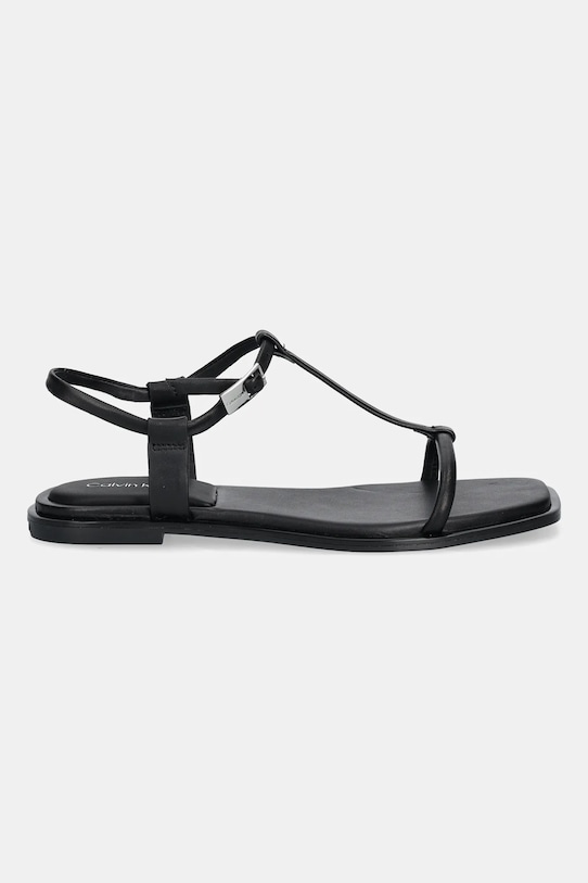 Кожаные сандалии Flat Sandal Squared Buckle Lth Calvin Klein, черный — фото 2