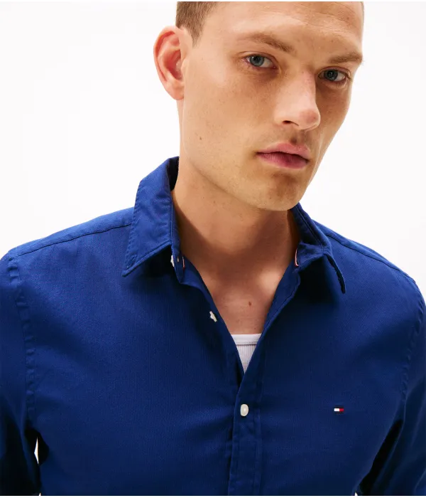 Рубашка Добби Slim fit Tommy Hilfiger, синий — фото 4