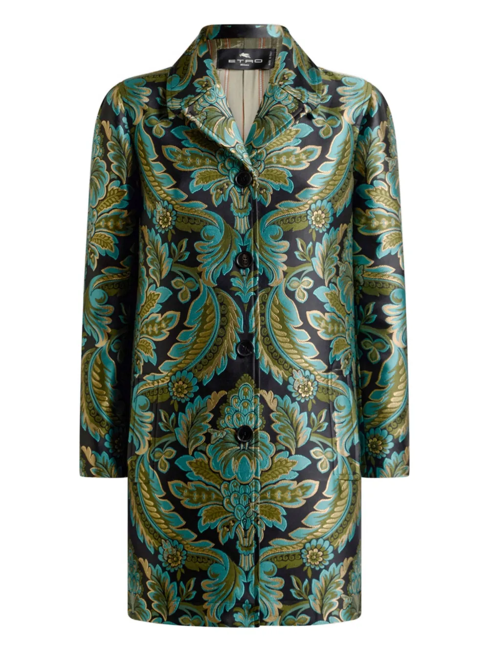 

Жаккардовое пальто с цветочным узором Etro, зеленый
