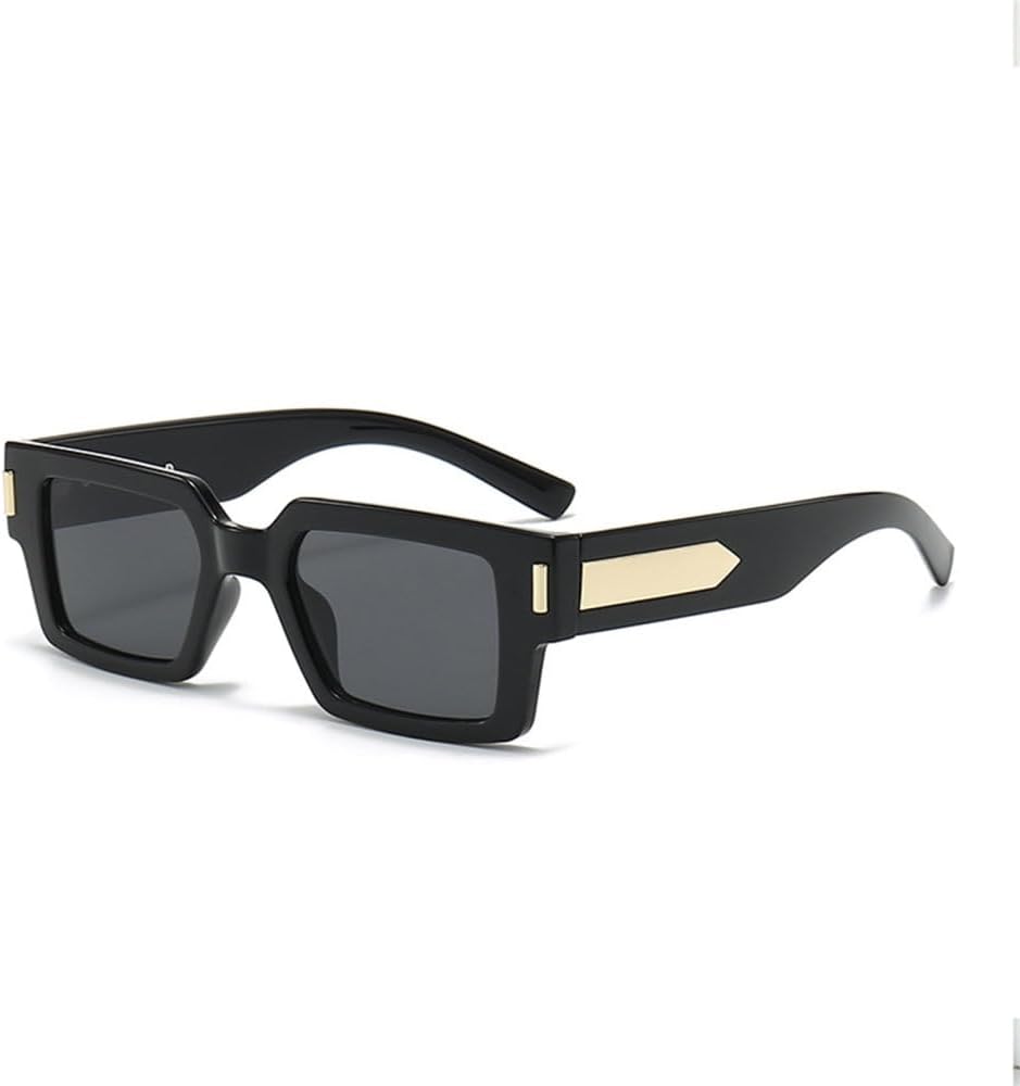 

Квадратные солнцезащитные очки для женщин и мужчин, модные тренды; прямоугольные солнцезащитные очки в стиле ретро; зеркальные очки-стрелки; черные очки-маски MUTYNE, Black