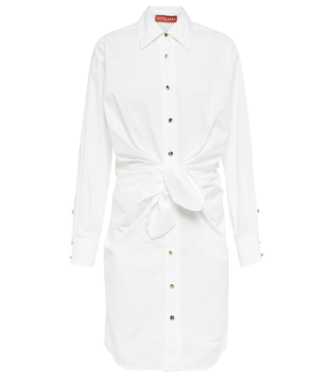 

Платье-рубашка из смесовой хлопковой ткани Altuzarra, Natural White