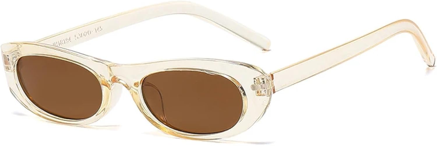 

Солнцезащитные очки в тонкой оправе для женщин и мужчин, сексуальные, конфетных цветов, в стиле хип-хоп, коричневые оттенки, защита от УФ-излучения UV400 VVTWSSW, Clearbrown-brown