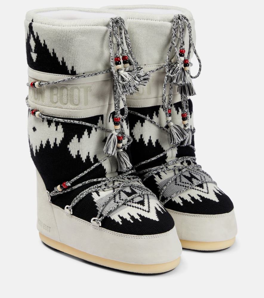 Ботинки Moon Boot Icon Knit Alanui, Black Multicolor