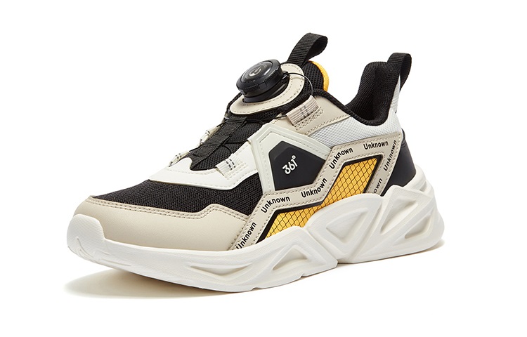 361°KIDS Низкие детские беговые кроссовки beige black yellow kids' — фото 3