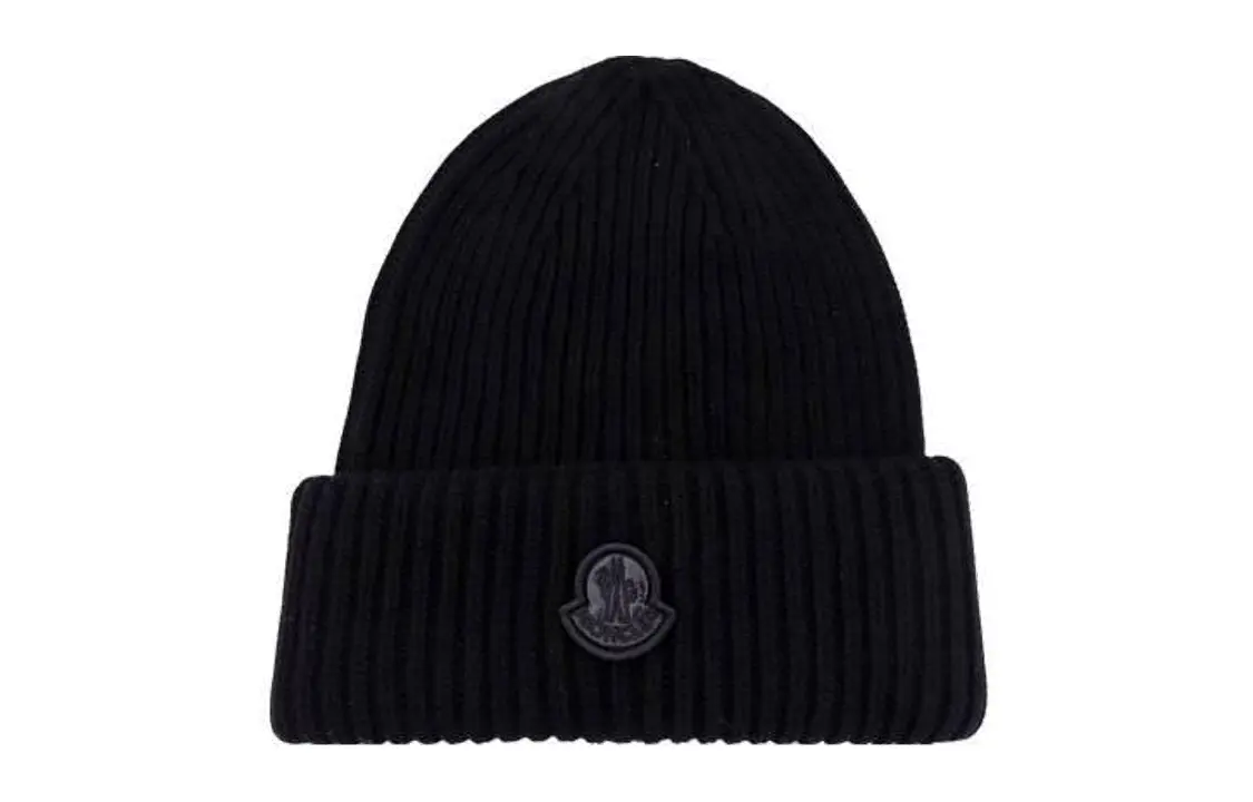 

Ребристая шапка с нашивкой-логотипом Enfant Moncler, черный