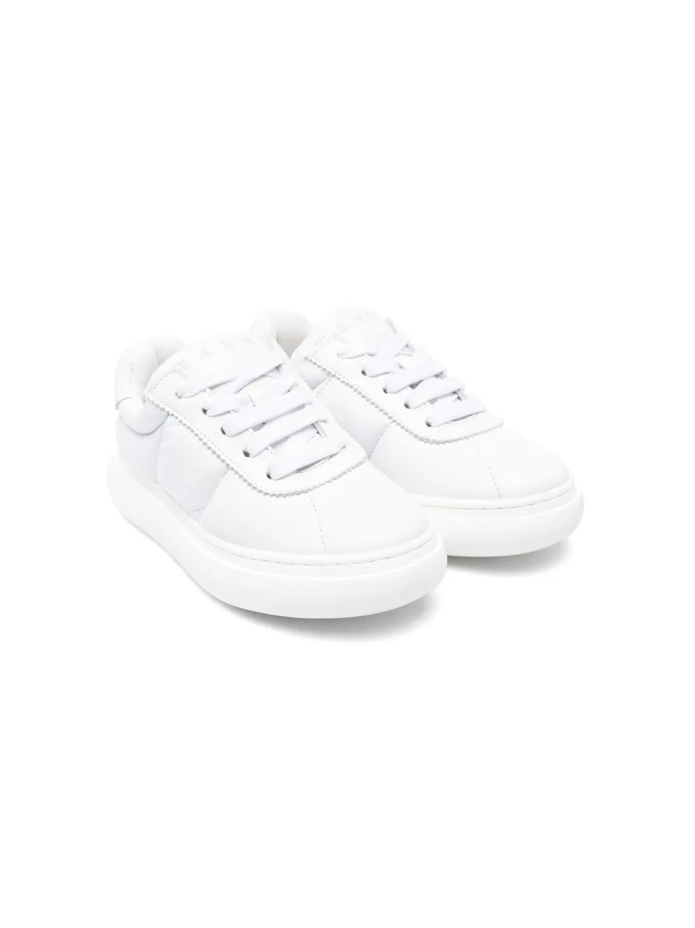 

Дутые кроссовки на шнуровке Marni Kids, белый