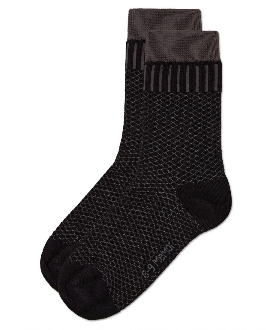 Детские хлопковые носки с геометрическим узором MeMoi, Black — фото 2