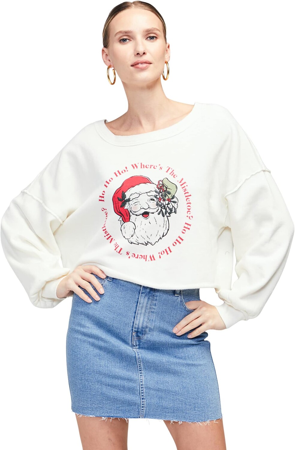 

Толстовка Wildfox Ho Ho Ho Mistletoe Sweater, цвет Vanilla