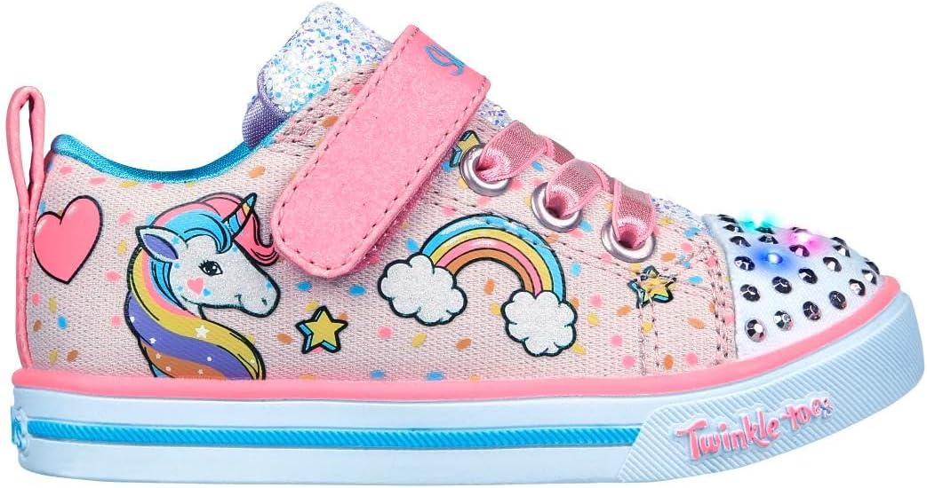Детские кроссовки Skechers Twinkle Toes Sparkle Lite «Безумие единорога», светло-розовый — фото 4