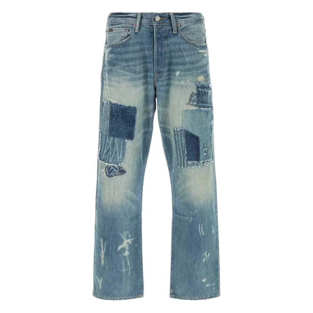 

Винтажные классические потертые джинсы Polo Ralph Lauren, синий