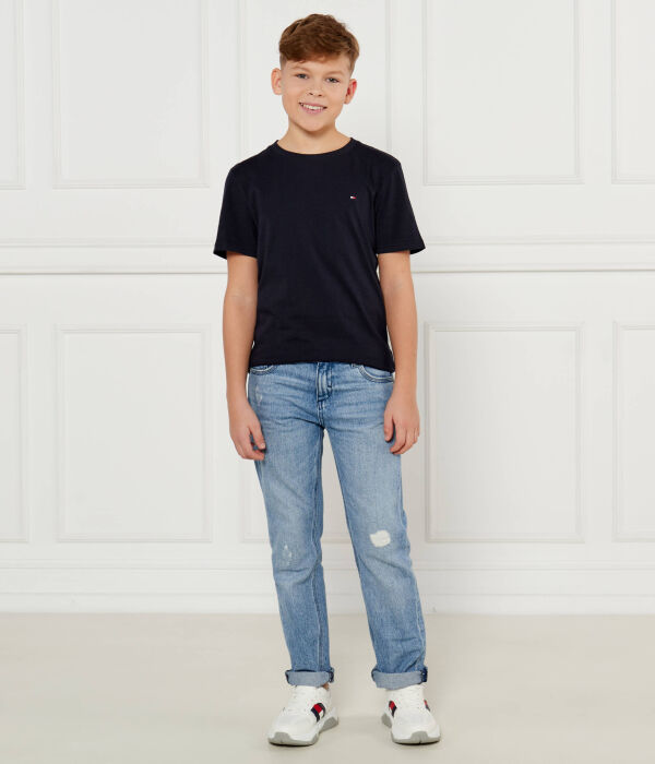 Футболка детская Tommy Hilfiger хлопковая однотонная 2 шт, синий — фото 2