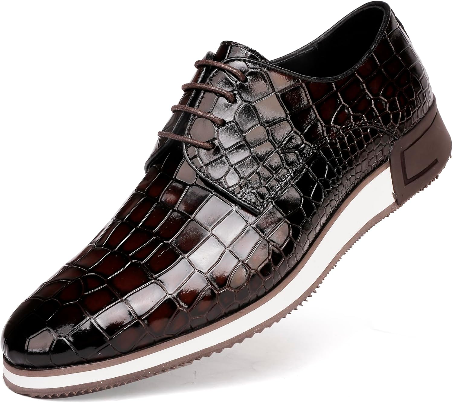 

Повседневные мужские классические туфли-оксфорды на шнуровке, кроссовки для деловых встреч, свадебные туфли для вечеринок Golden Coxes Family, Coffee