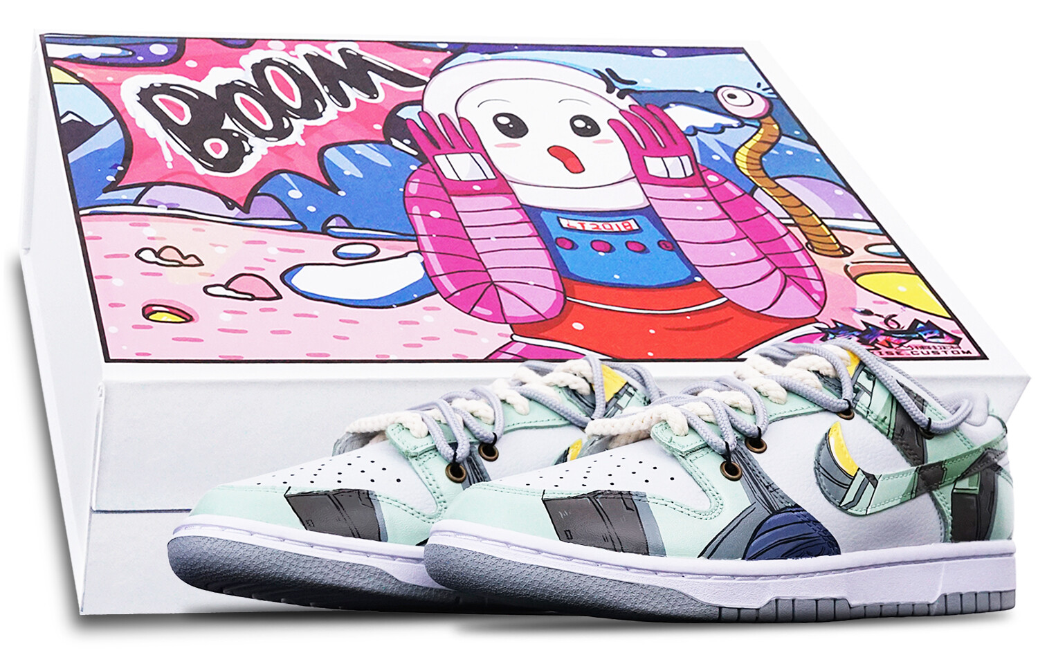 

Кроссовки Nike Dunk Skateboard Shoes Men Low-Top White Gray Green