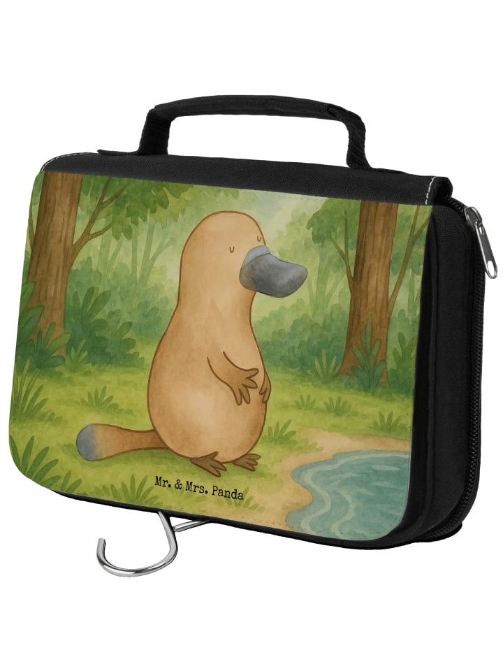 

Mr. & Mrs. Panda Косметичка с изображением утконоса и надписью "Courage" без слогана, белого цвета