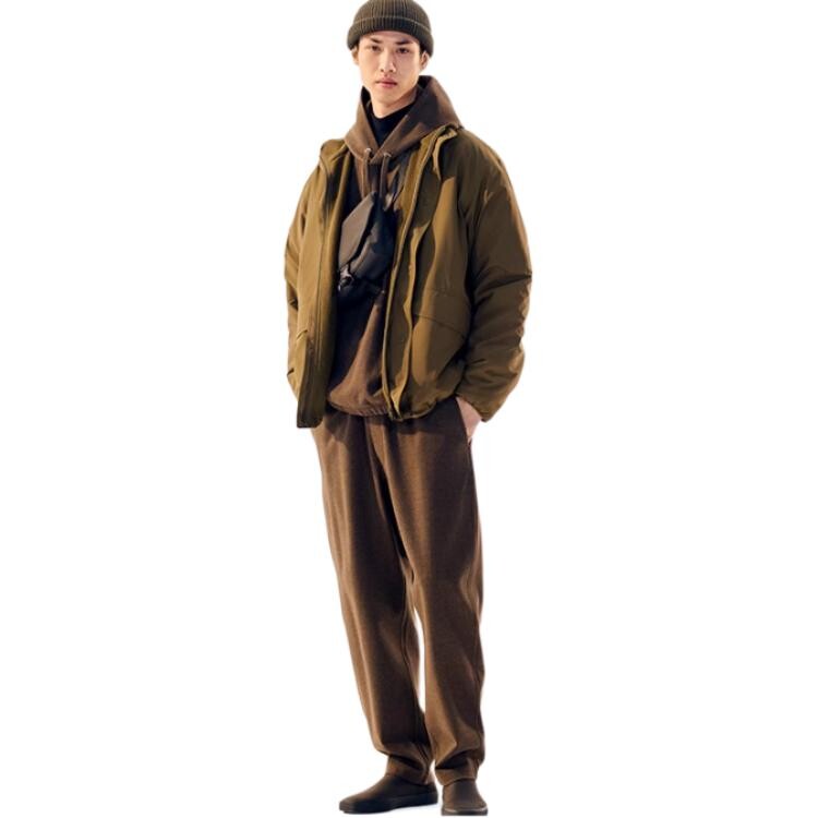 FW23 U Series повседневные брюки унисекс светло-коричневые Uniqlo, коричневый — фото 4