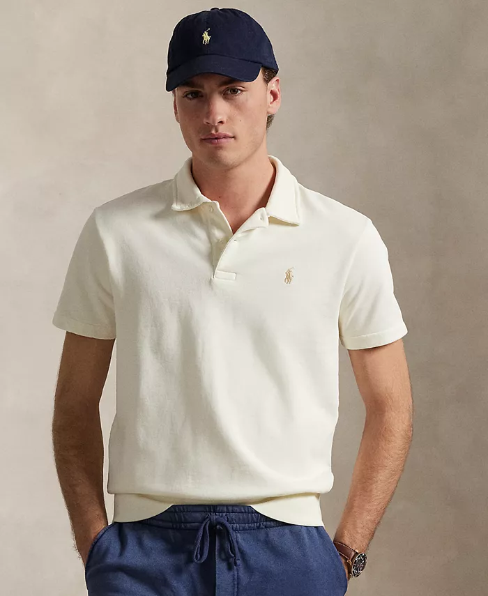 

Мужской свитшот с воротником-поло из флиса Loopback Polo Ralph Lauren, белый