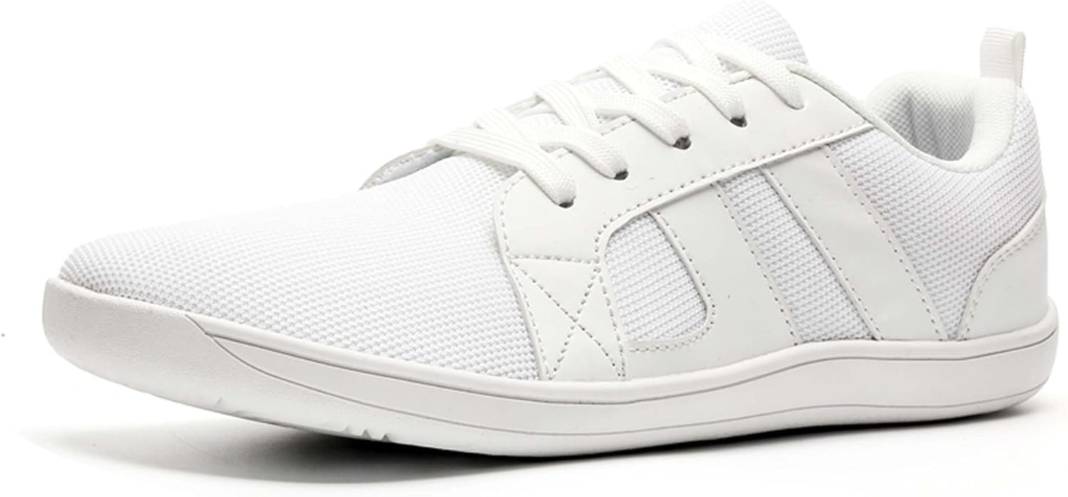 

Мужские кроссовки с широким носком/минималистичные обувь/обувь с нулевым перепадом - удобные повседневные спортивные прогулочные кроссовки для мужчин/Большие размеры 5-14 US Generic, белый