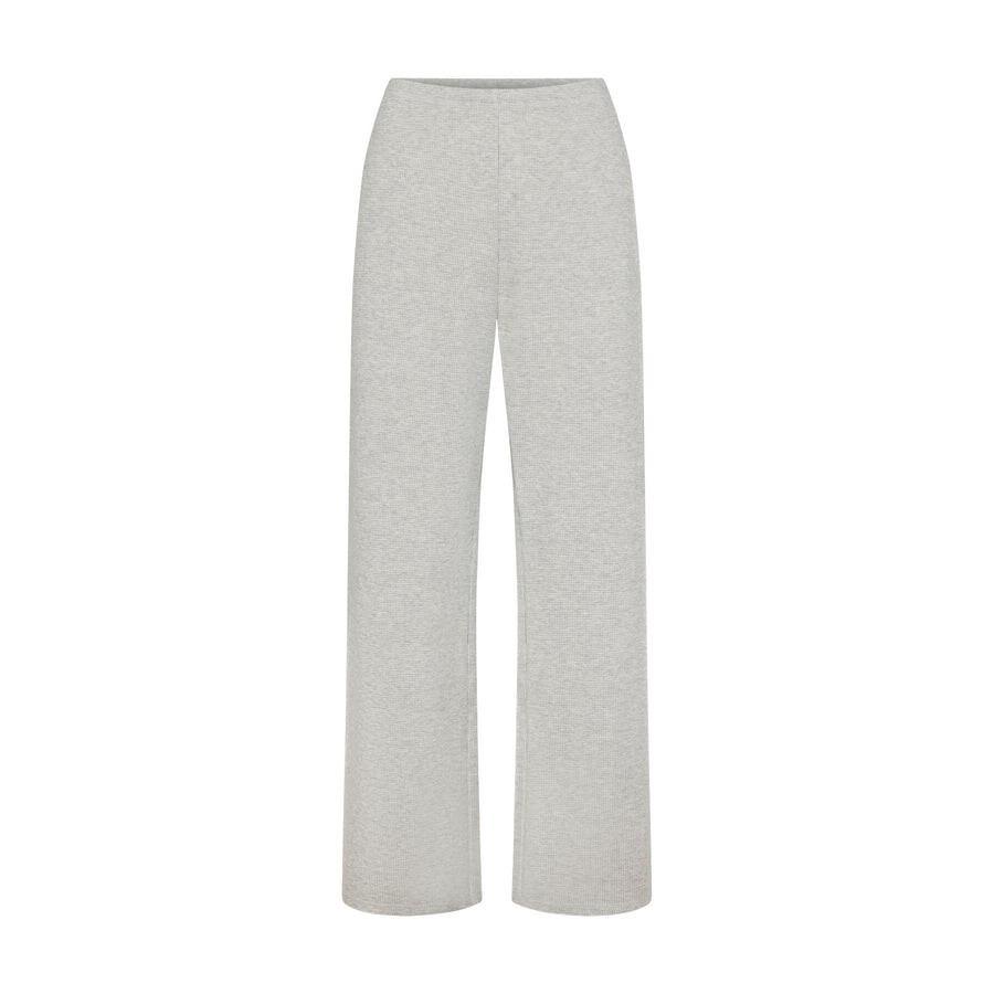 

Прямые брюки SKIMS Waffle, цвет Light Heather Grey