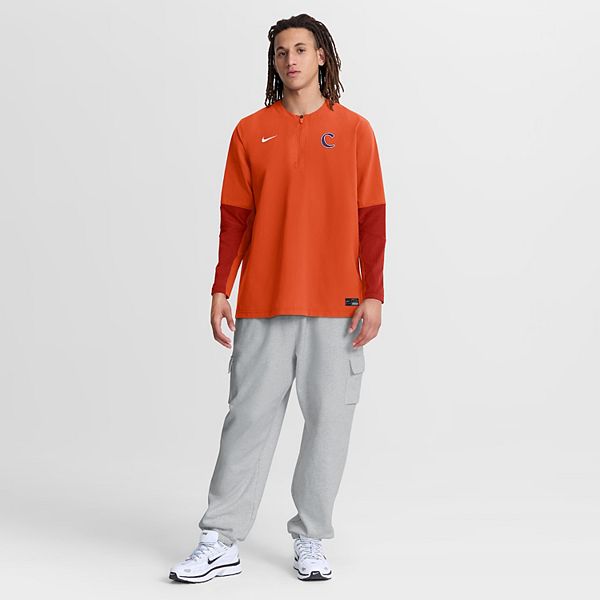Мужская оранжевая ветровка Clemson Tigers Dugout Dri-Fit с молнией на четверть Nike — фото 4