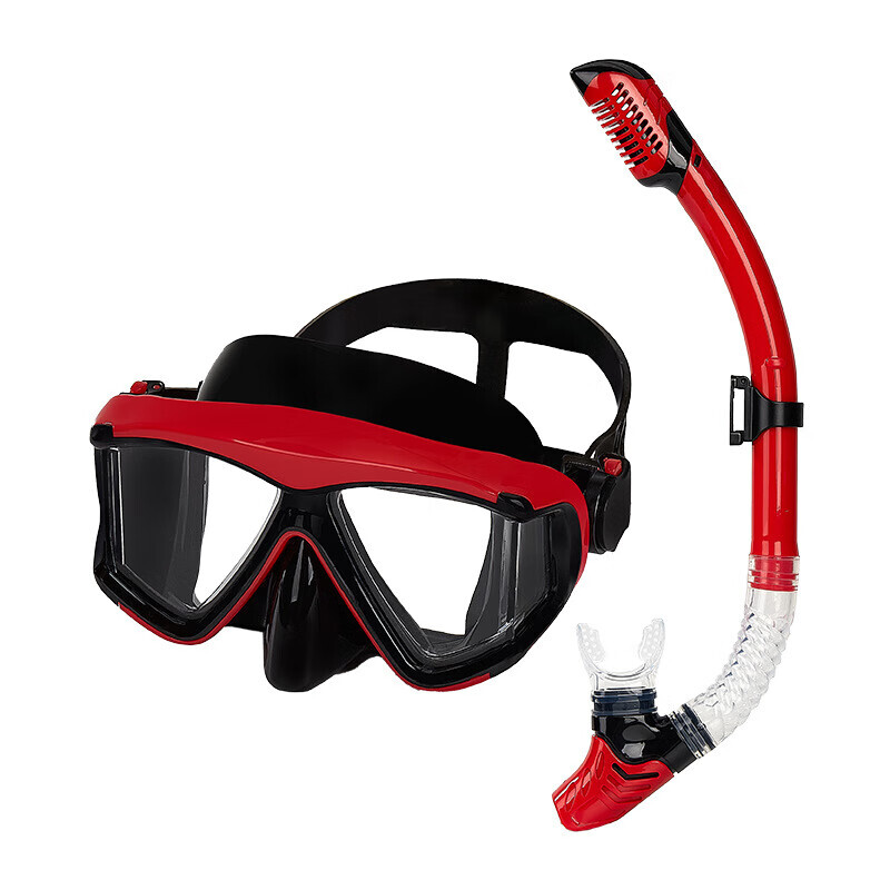 

Очки для дайвинга QINGHONG, защита для носа и трубки, универсальные водонепроницаемые противозапотевающие очки для взрослых, комплект очков для дайвинга для взрослых, универсальный красный цвет