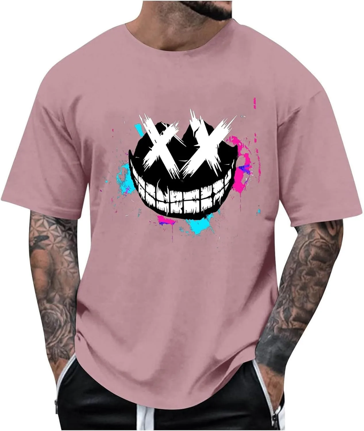 

Футболка мужская Spooky Graphic Print, Casual, Loose, Lightweight