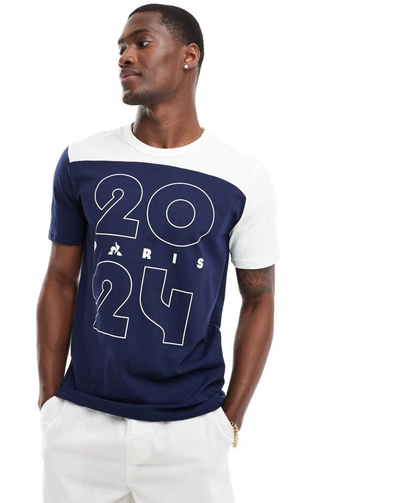 

Le Coq Sportif – темно-синяя футболка с мотивом «Париж 2024»
