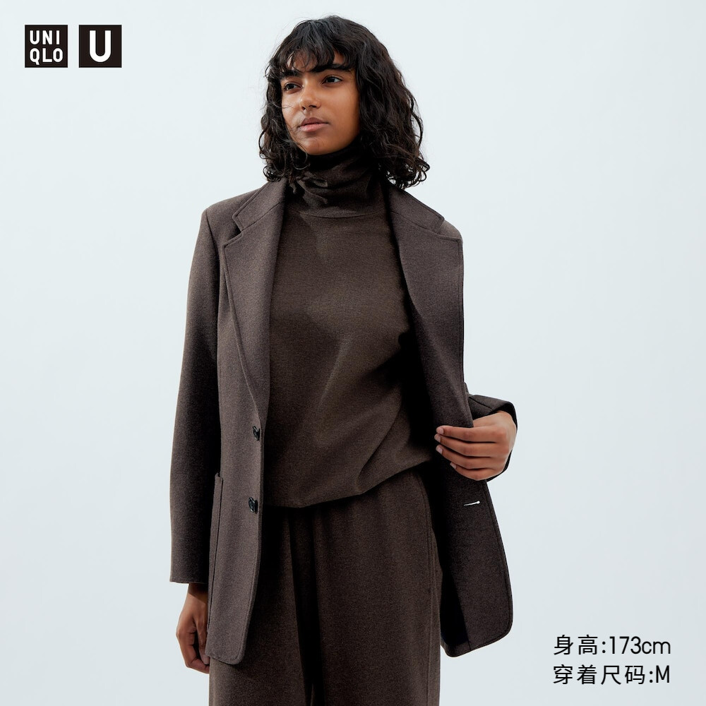 Трикотажный пиджак Uniqlo (Co-ord), 38 темно-коричневый — фото 2