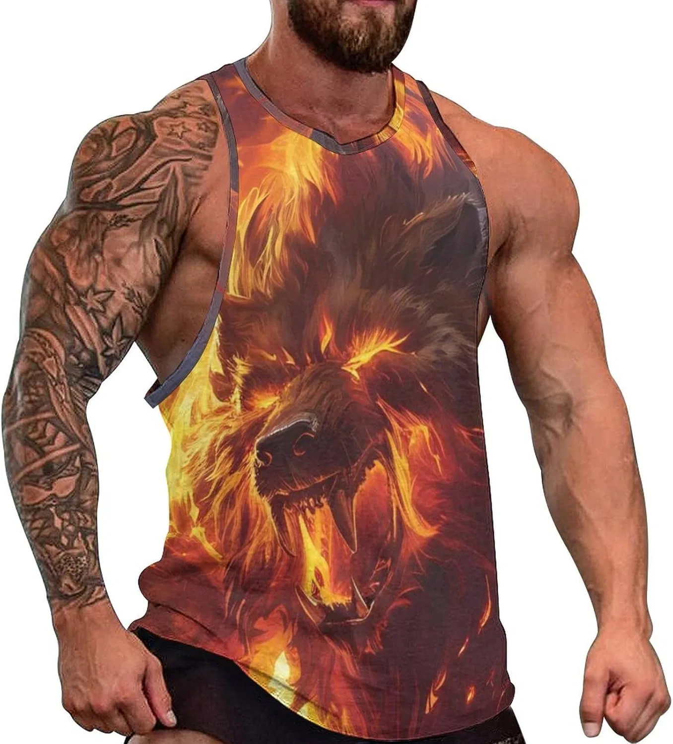 Майка-борцовка с принтом Greek Mythology, Firewolf