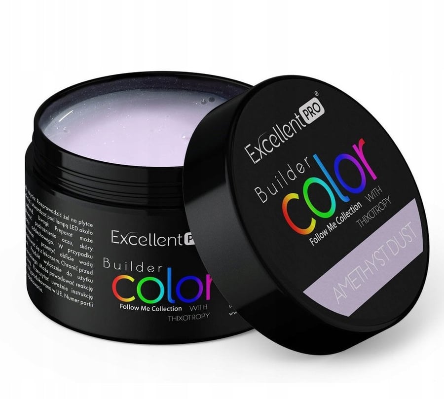 

Цветной гель Excellent Pro Builder Gel с тиксотропной аметистовой пыльцой 30 г