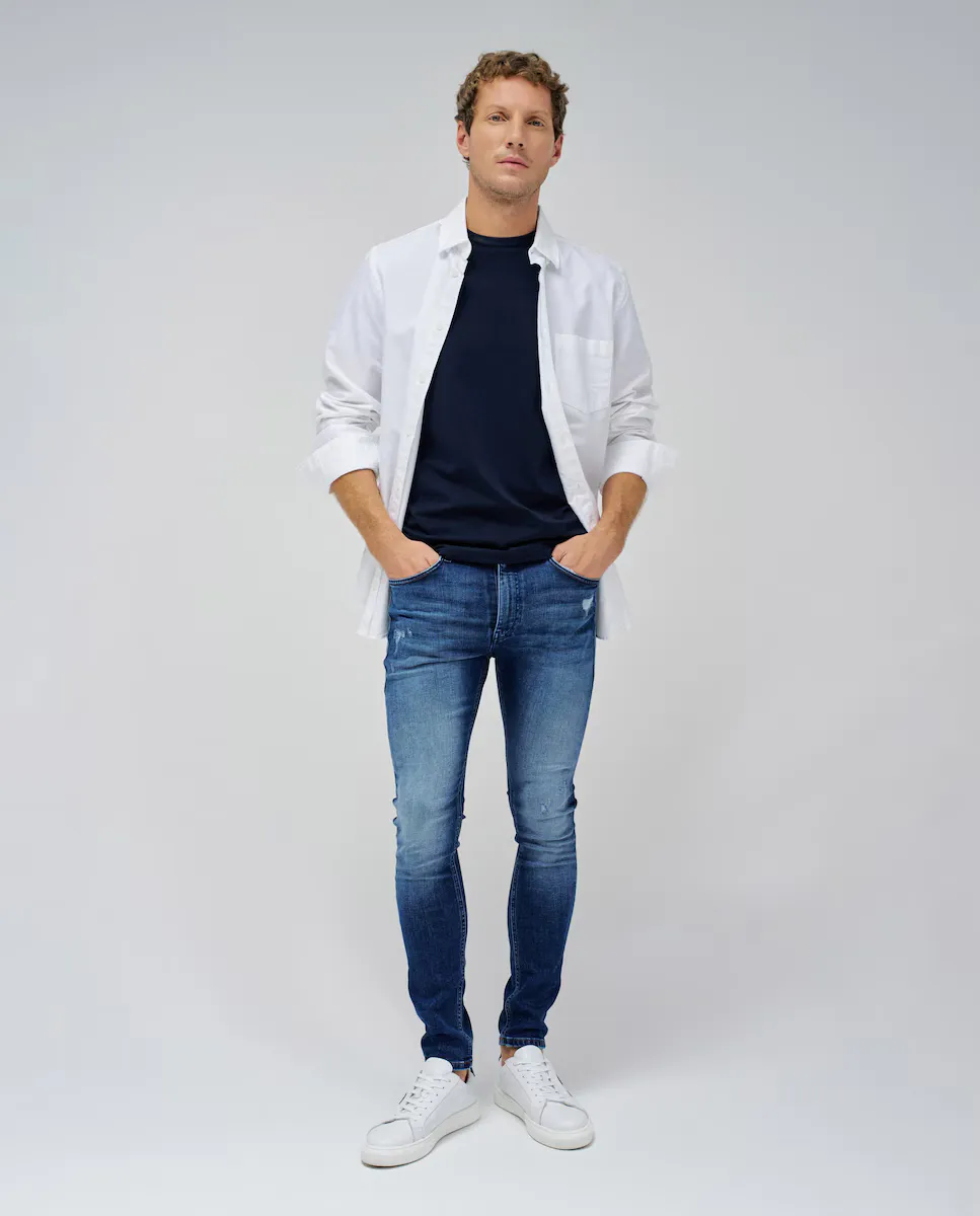 

Мужские облегающие джинсы с разрывами Salsa Jeans, синий