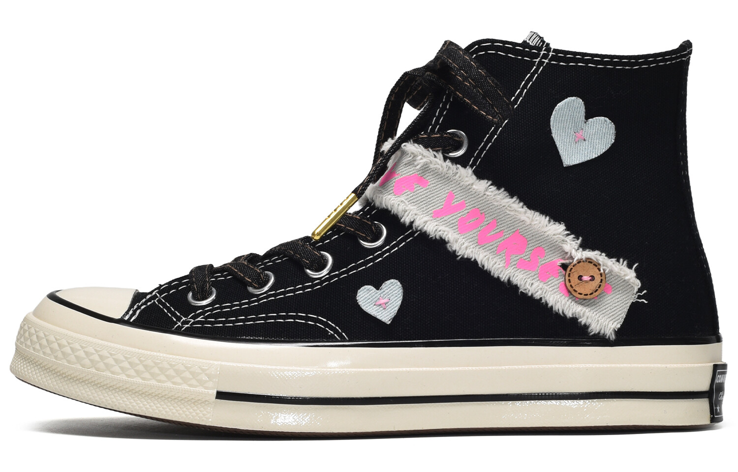 

Кастомизированные кеды Converse 1970s Canvas Shoes Unisex, черный/розовый