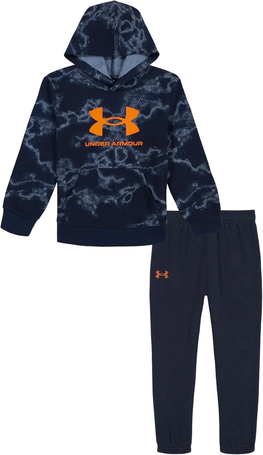 Спортивный костюм для мальчиков Under Armour, двойка (толстовка и штаны), Navy Rival Tide