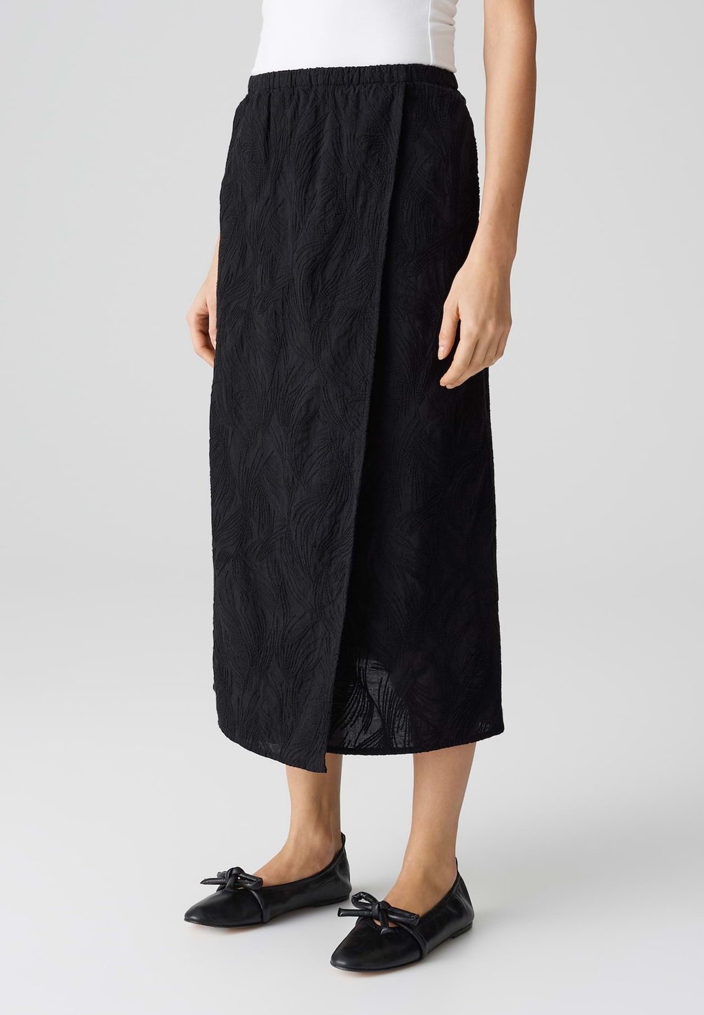 

Юбка с запахом REGULAR MIDI FIT FLORAL CROCHET - A-line skirt OPUS, черный