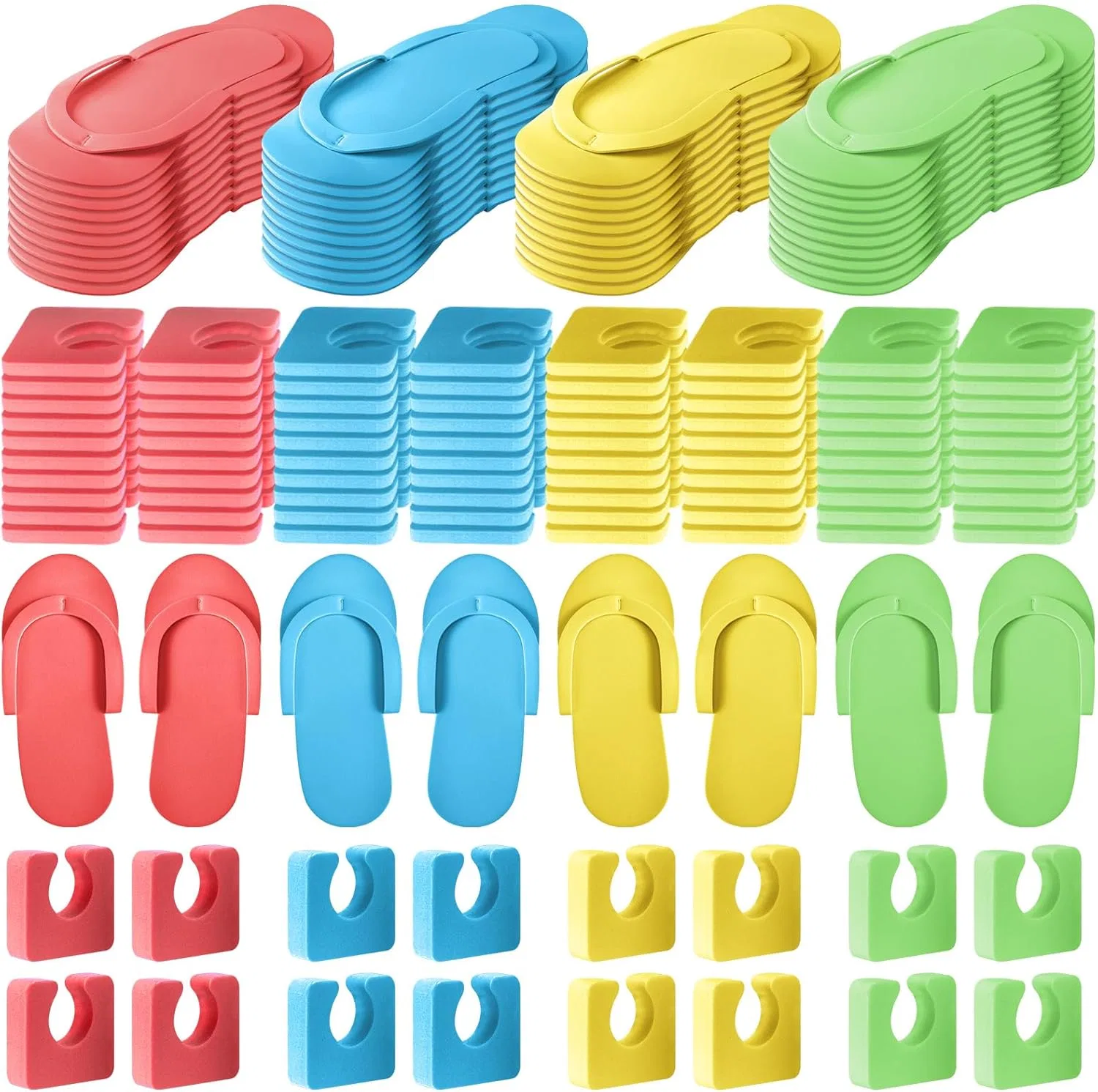 Набор одноразовых тапочек и разделителей для педикюра Suhine Suhine, Red, Blue, Yellow, Green
