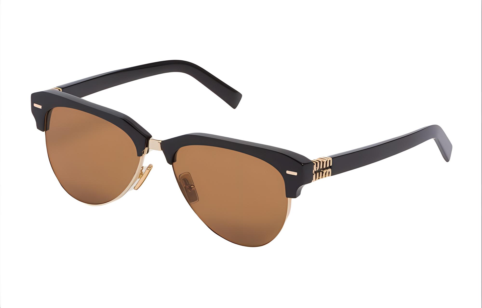 

Ацетатные металлические солнцезащитные очки нестандартной формы для женщин черные MIU MIU