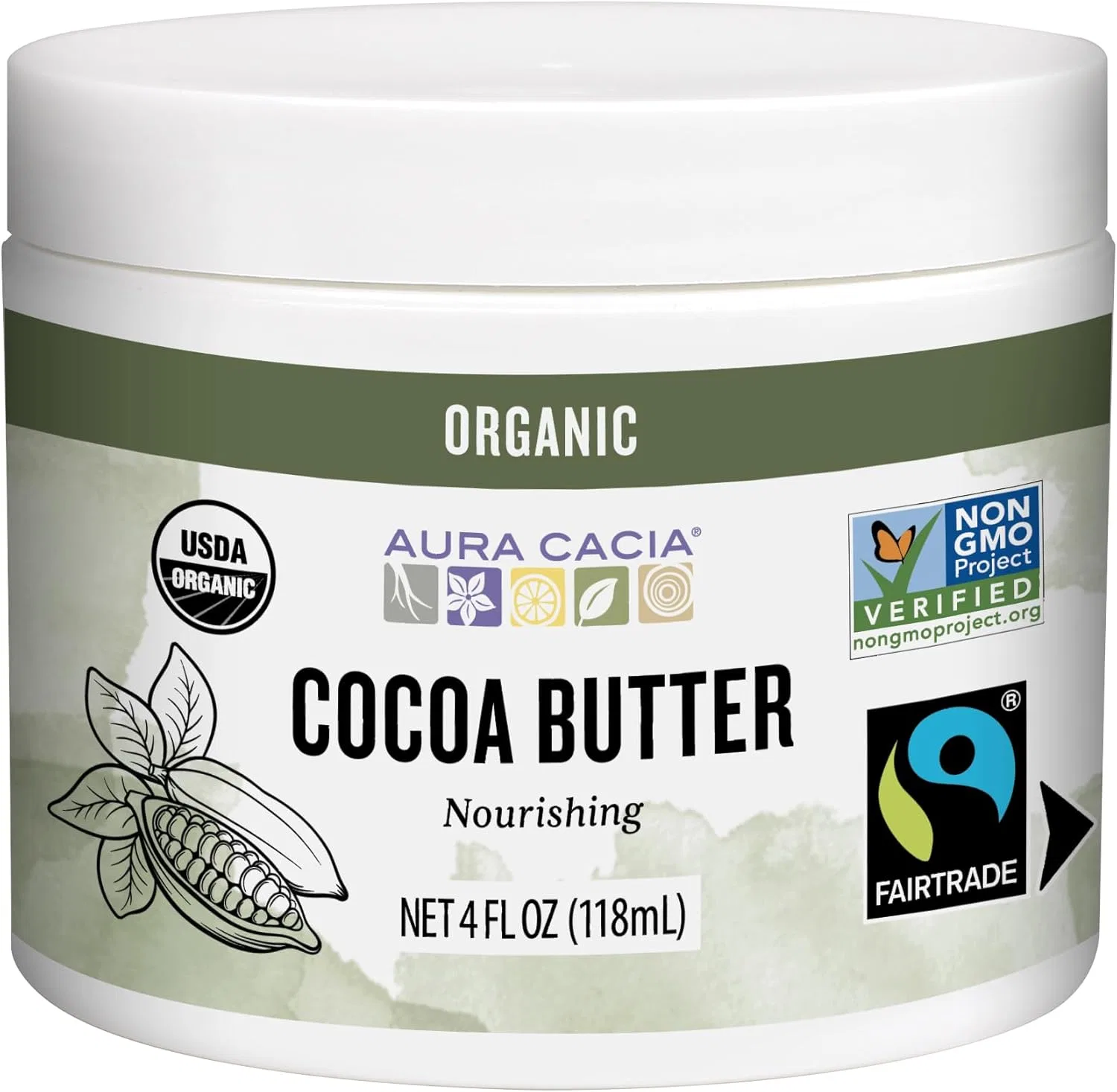 Масло какао Aura Cacia, натуральное, 113 г