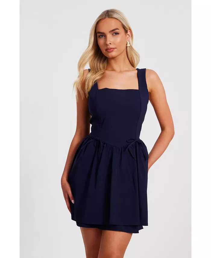 

Женское мини-платье Bengaline с двумя слоями QUIZ, синий