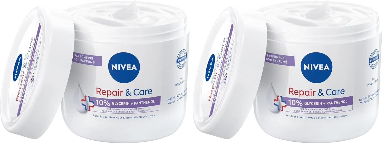 Крем для тела NIVEA Repair & Care без отдушек, 400 мл (2 шт.) Nivea