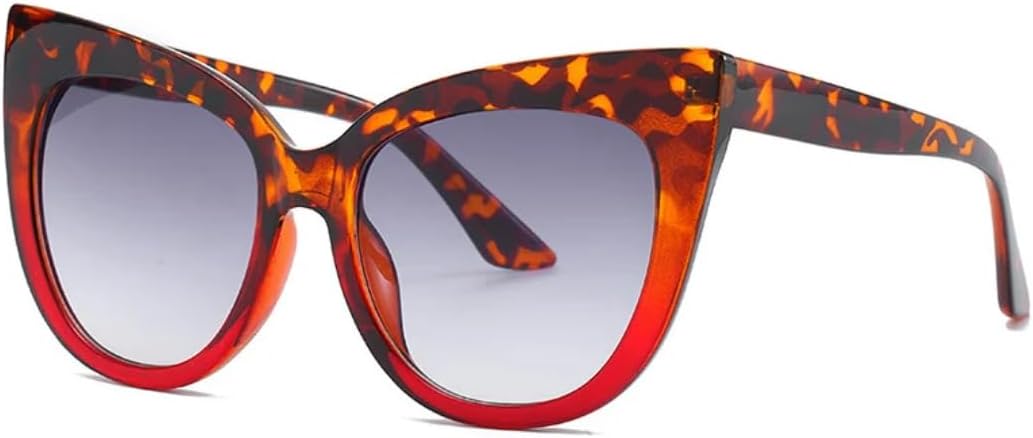 

Солнцезащитные очки для мужчин и женщин - защита UV400 - увеличенная оправа "кошачий глаз" с градиентными линзами для занятий спортом на открытом воздухе и вождения DSVIGF, C4 Leopard Red-grey