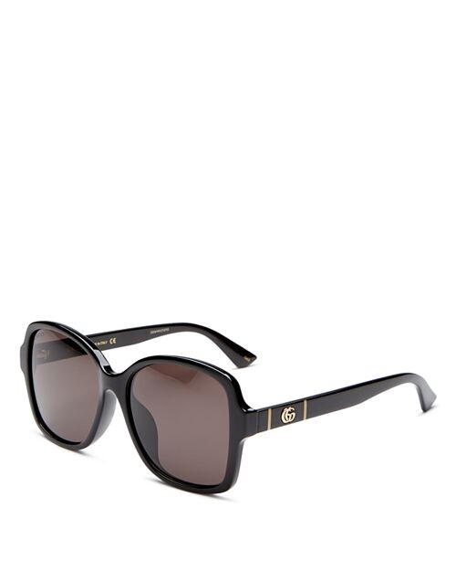 

Квадратные солнцезащитные очки, 57 мм Gucci, цвет Black