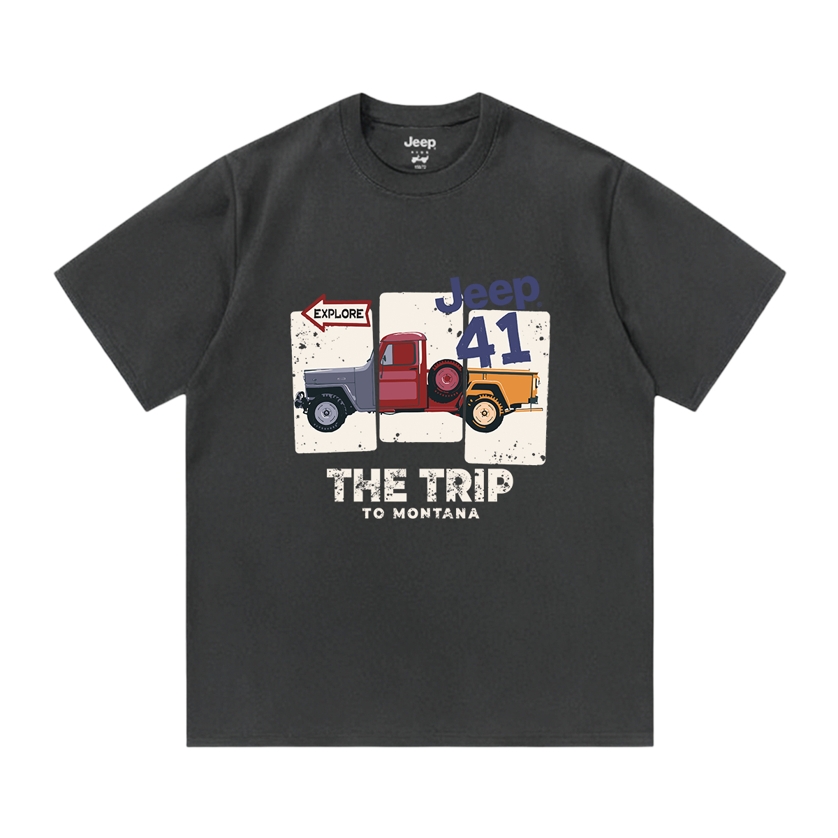 

Футболка с круглым вырезом для школьников Jeep, темно-серый