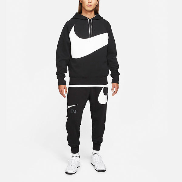 Толстовка Men's Nike Sportswear Swoosh Tech Fleece Contrasting Colors Large Logo Printing Sports Black, черный — фото 3