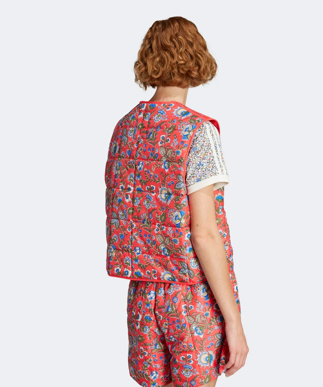 Жилет стеганый adidas Originals коллаборация Liberty London красный — фото 2