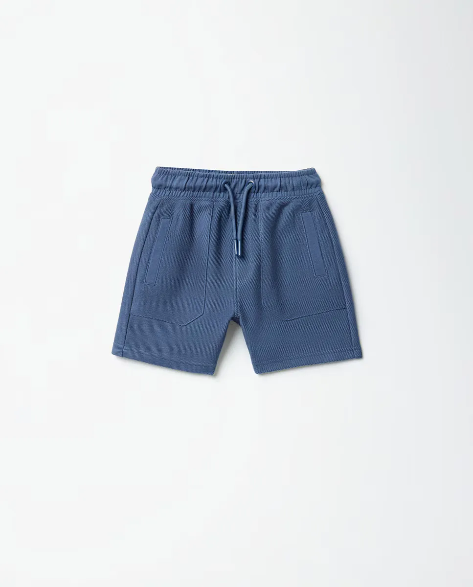 

Шорты-бермуды с махровой текстурой Sfera, тёмно-синий