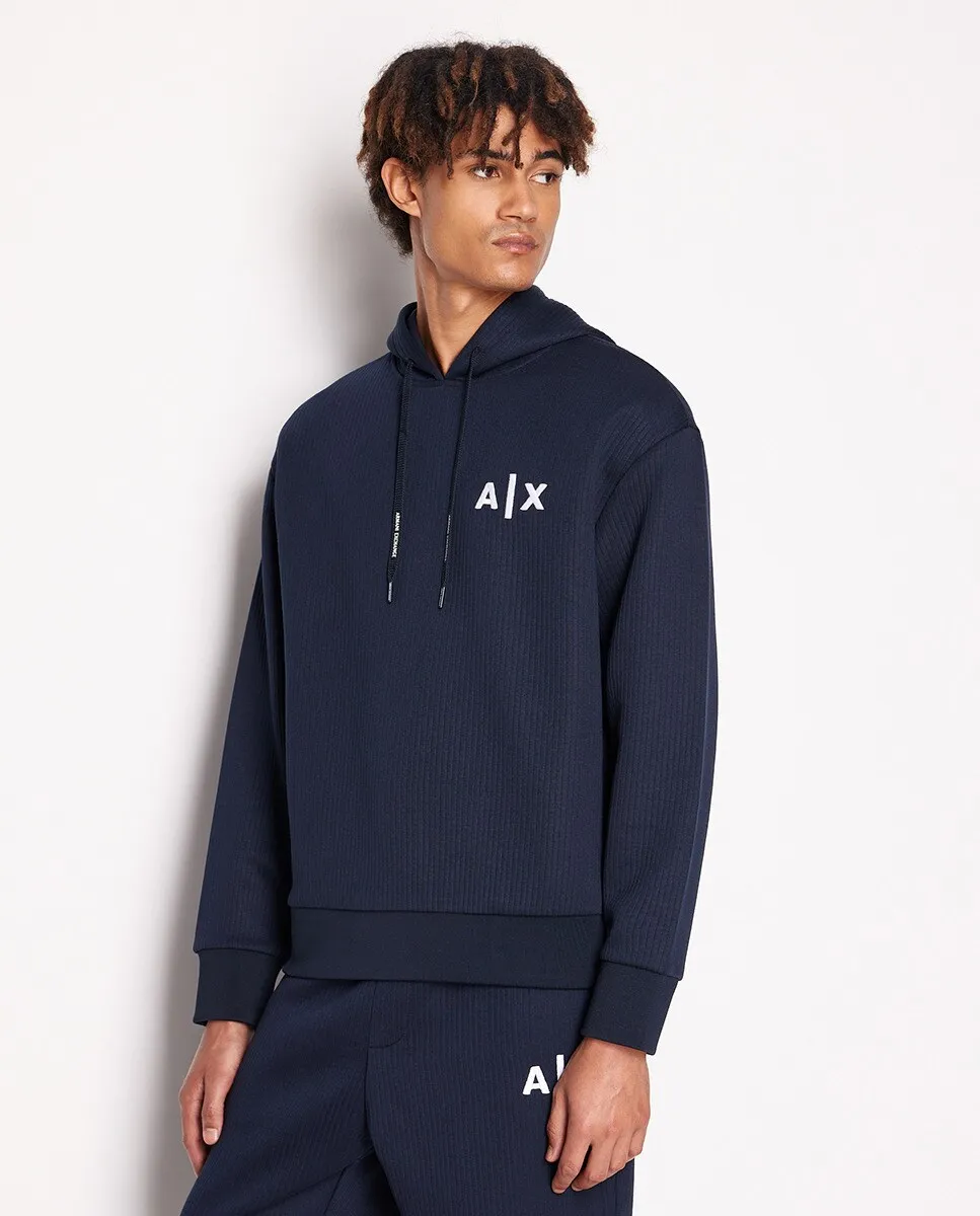 

Мужская толстовка с капюшоном и стеганым эффектом Armani Exchange, темно-синий