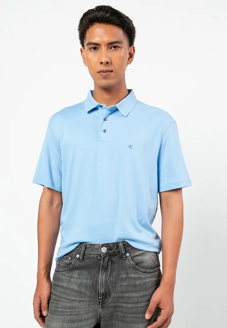 Поло с вышивкой на груди, Calvin Klein Jeans, синий