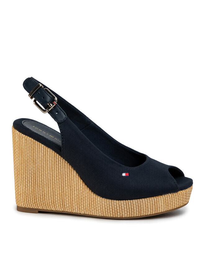 

Сандалии Tommy Hilfiger Iconic Elena Sling Back Wedge FW0FW04789, темно-синий