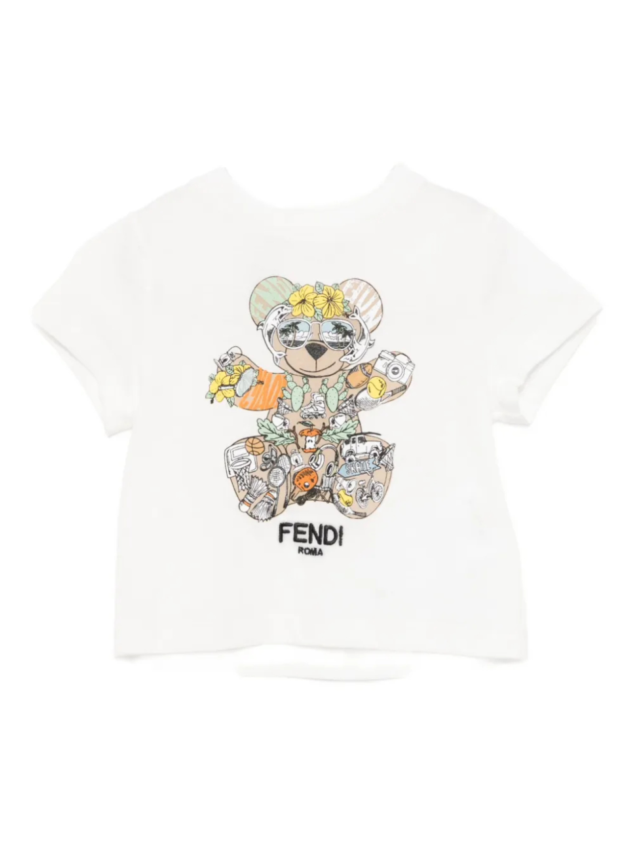 

Fendi Kids футболка с графичным принтом, белый