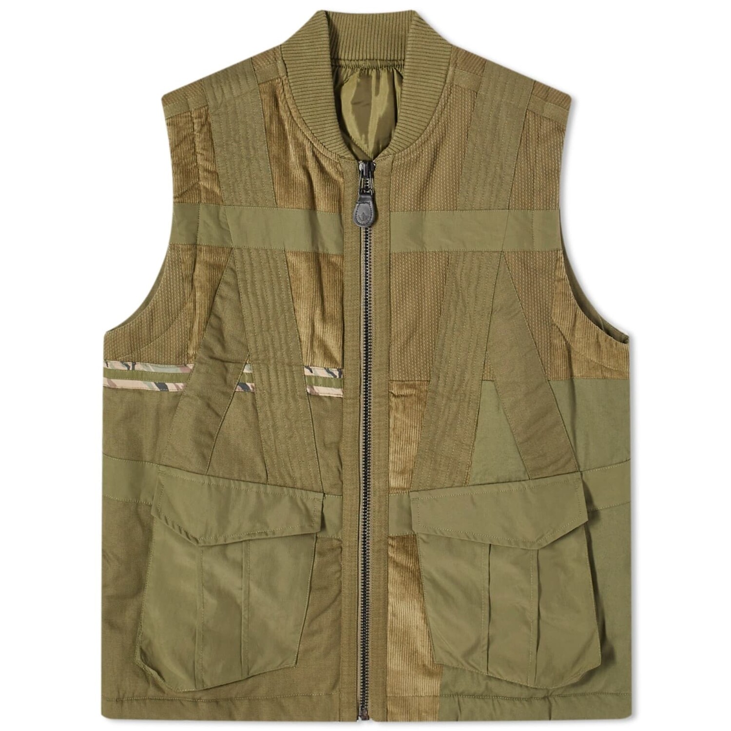 

Жилет Maharishi Tugihagi Patchwork Tobi, оливковое