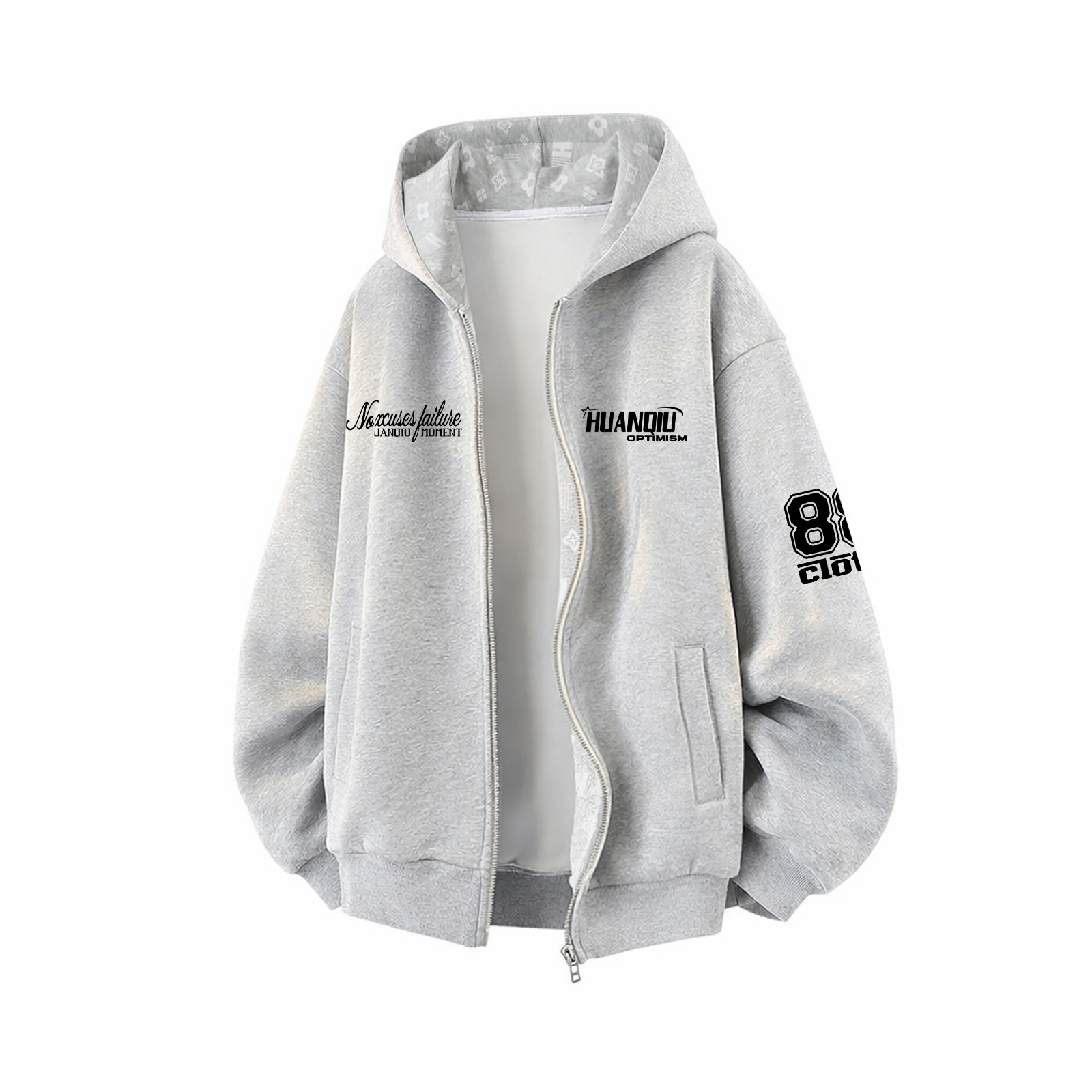 

Толстовка Unisex Hooded Moderate Heavyweight HUANQIU, heather серый